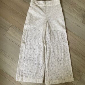 Zara lace cropped wide leg pants